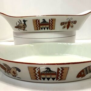 Vintage Once or More by Stafford Porcelain Ovenware – Set of 2 Baking Dishes